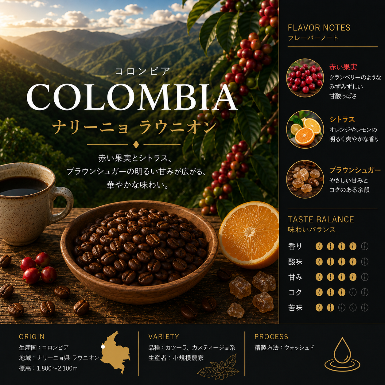 コロンビア ナリーニョ ラ・ウニオン 200g