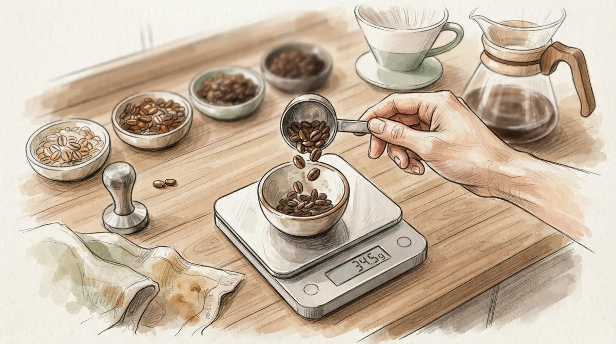 コーヒー豆の量と測り方：一杯を格上げするロースターの基準