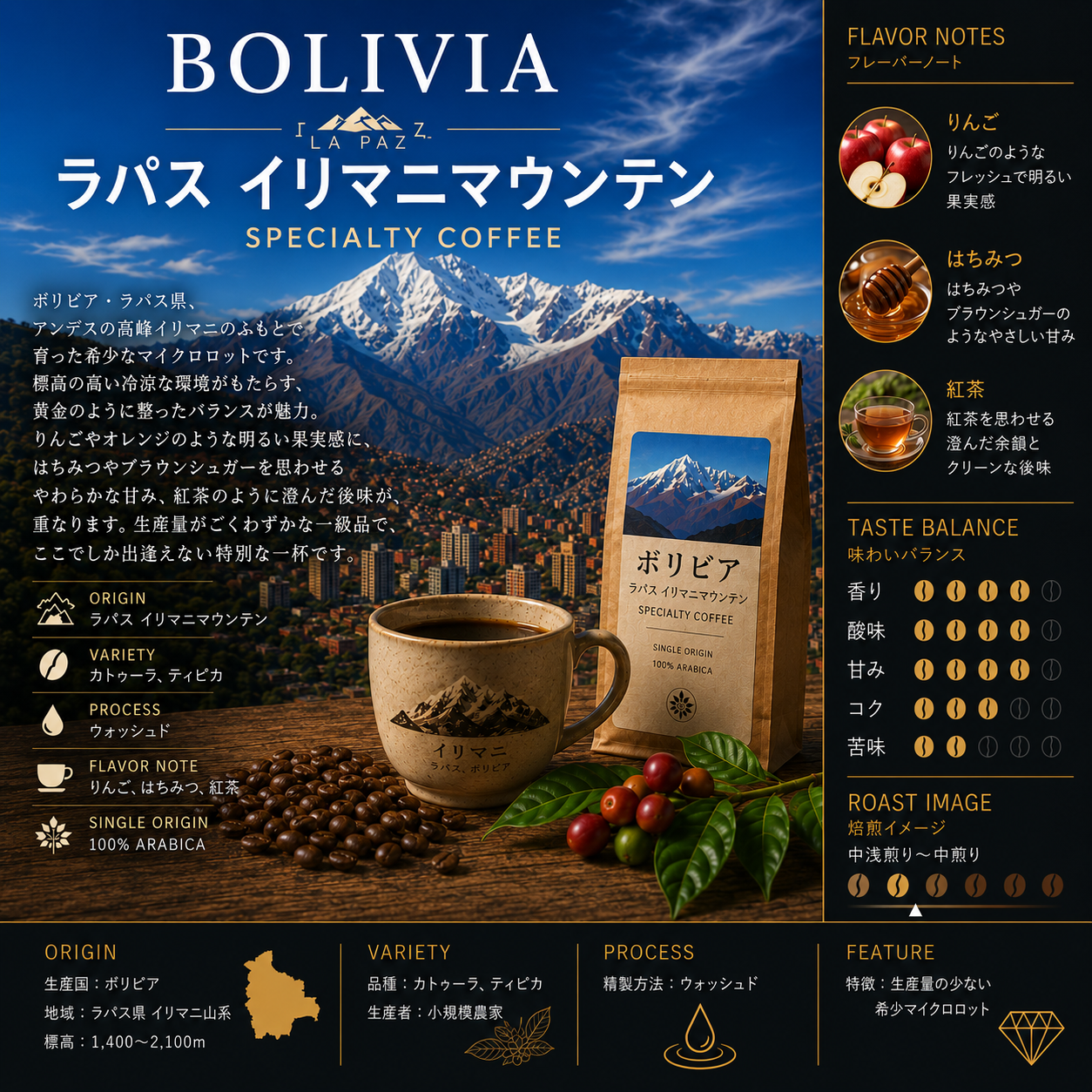 ボリビア ラパス イリマニマウンテン 200g