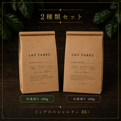 セット内容 中浅煎り100g 中深煎り100g の2種類セット